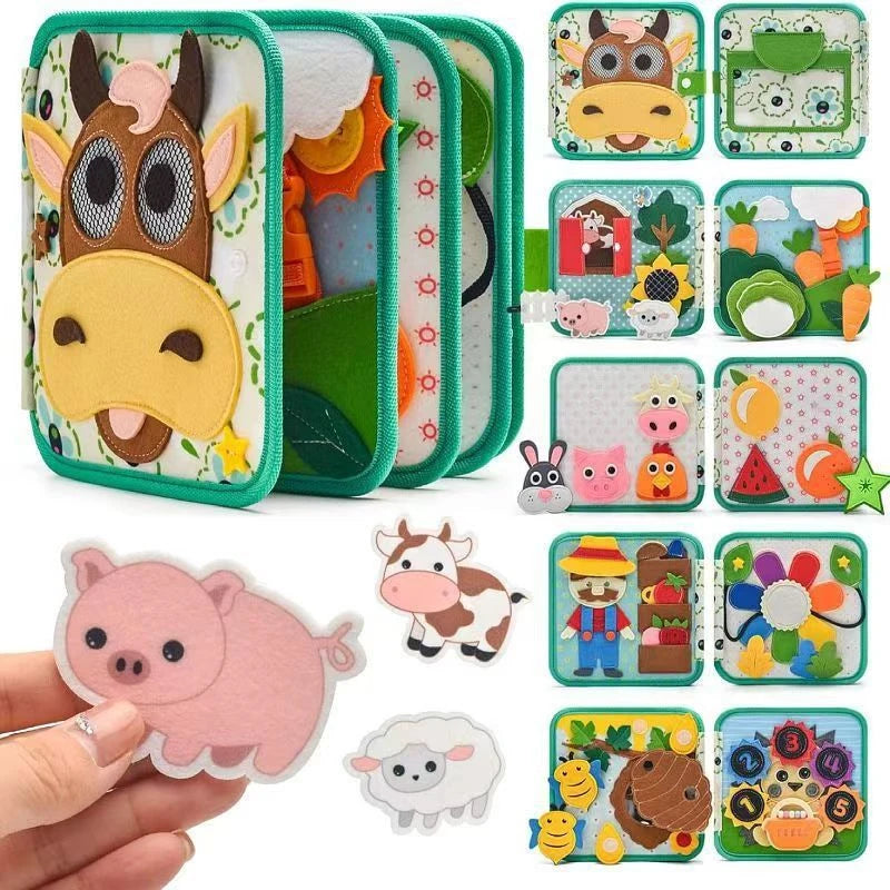 Livro Sensorial Montessori Para Bebês Para Desenvolvimento e Aprendizagem