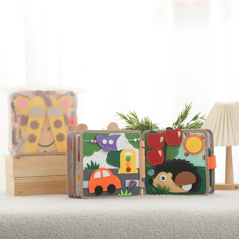 Livro Sensorial Montessori Para Bebês Para Desenvolvimento e Aprendizagem