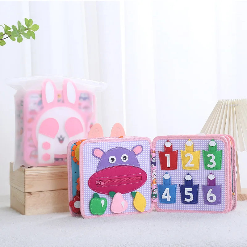 Livro Sensorial Montessori Para Bebês Para Desenvolvimento e Aprendizagem