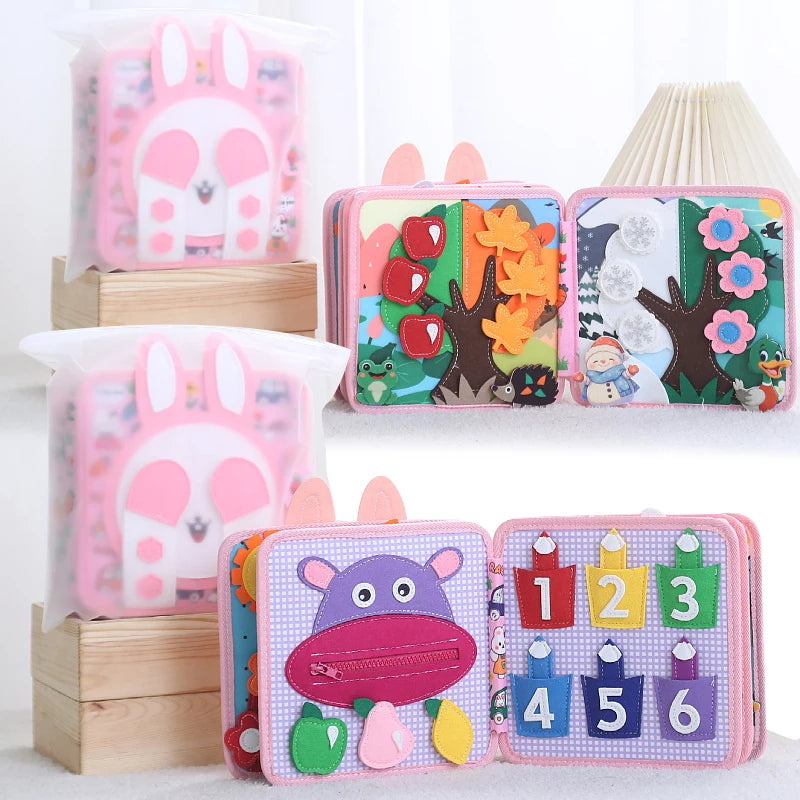 Livro Sensorial Montessori Para Bebês Para Desenvolvimento e Aprendizagem