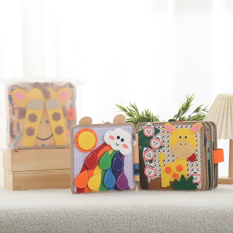 Livro Sensorial Montessori Para Bebês Para Desenvolvimento e Aprendizagem