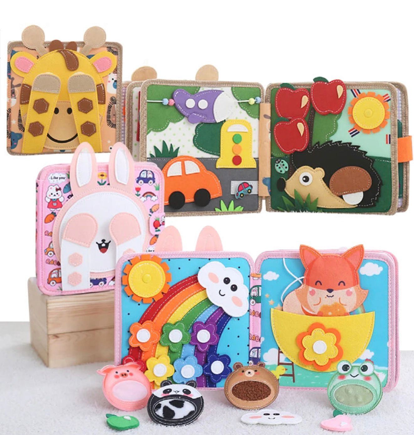 Livro Sensorial Montessori Para Bebês Para Desenvolvimento e Aprendizagem