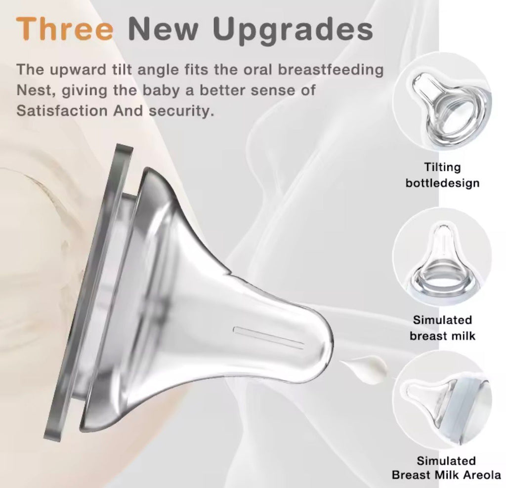 Mamadeira De Vidro Para Bebês 80-160ml Bico Fluxo Médio