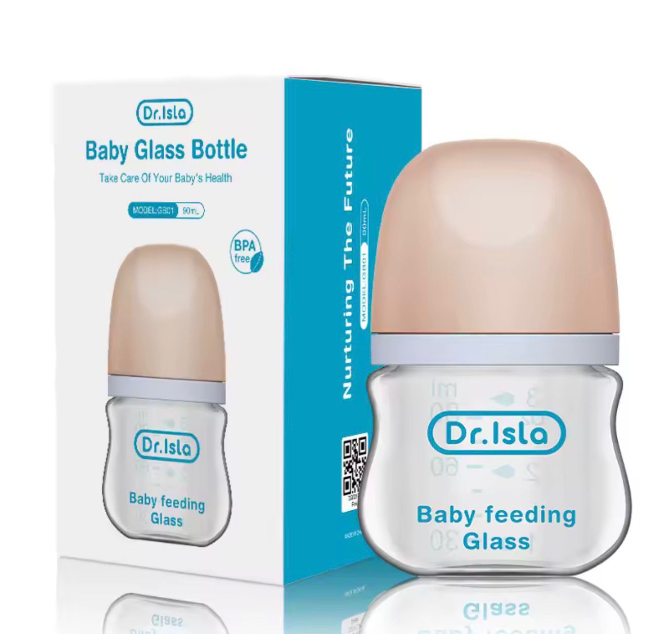 Mamadeira De Vidro Para Bebês 80-160ml Bico Fluxo Médio